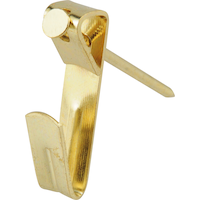 Crochet à cadre classique Hillman, pour cloison sèche et mur de plâtre, capacité de 100 lb, plaqué laiton Front_Angled_Left