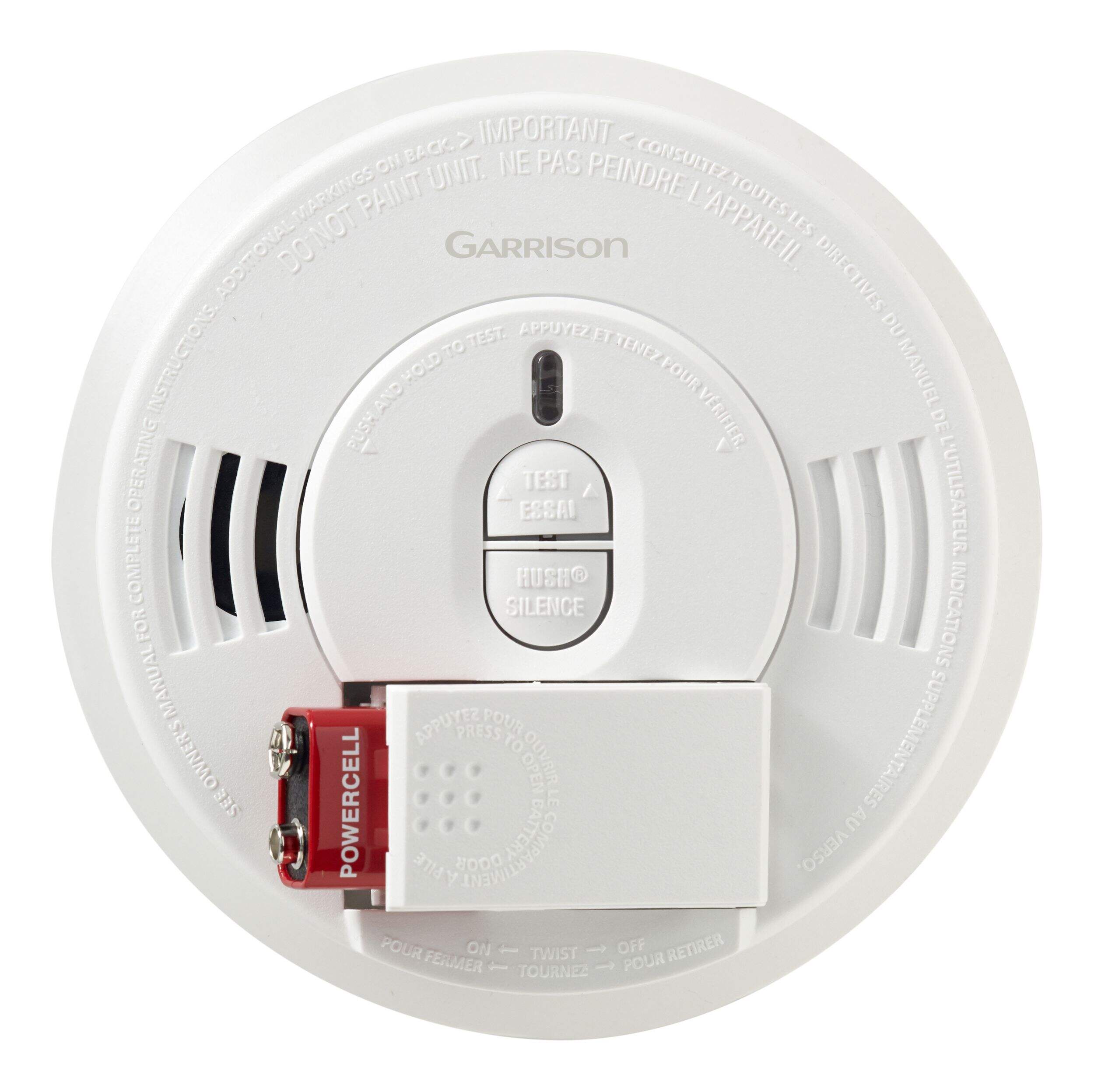 Garrison Smoke Alarm with Front-Loading Battery Door, Batteries Included Overhead_Flat