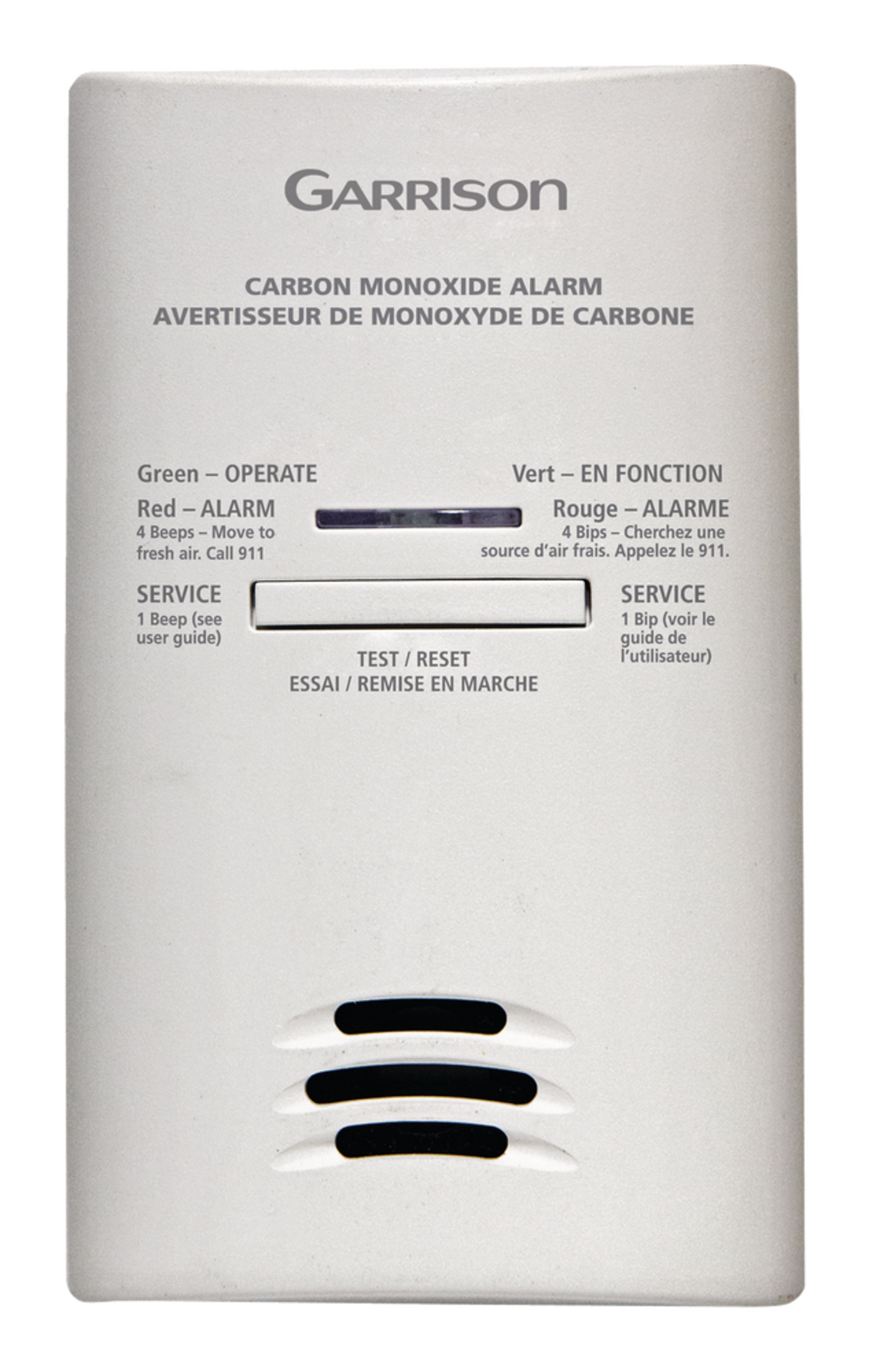 Garrison Plug-in Carbon Monoxide (CO) Alarm, Batteries Included Front_Flat