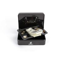 Garrison Heavy-Duty Steel Cash Box With Carrying Handle, Includes two keys, Black