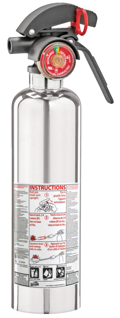 Garrison 6A80BC Heavy-Duty Rechargeable Fire Extinguisher With Hook, 10-lb,  Red