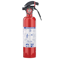 Garrison Rechargeable Compact Fire Extinguisher With Wall Mounting Bracket, 1-lb, Red Front_Flat