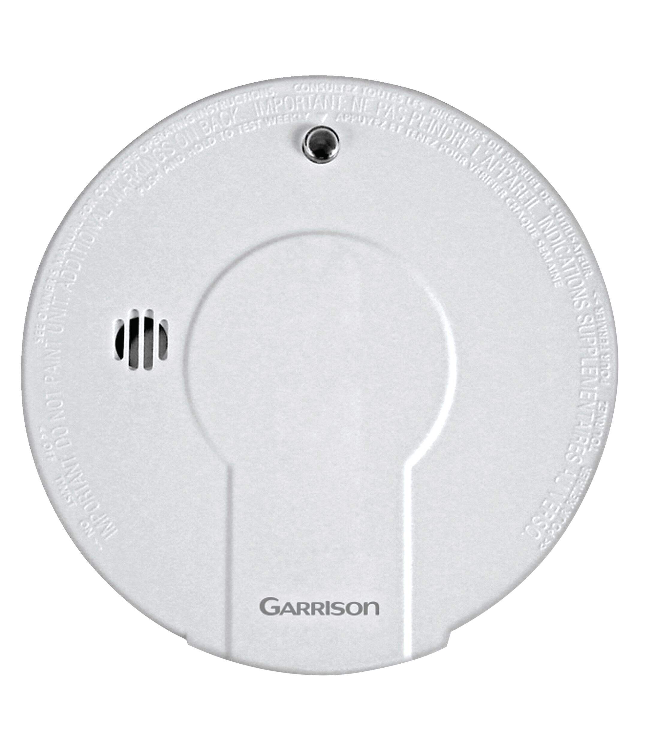 Garrison Smoke Alarm With Hush Button, Batteries Included Overhead_Flat