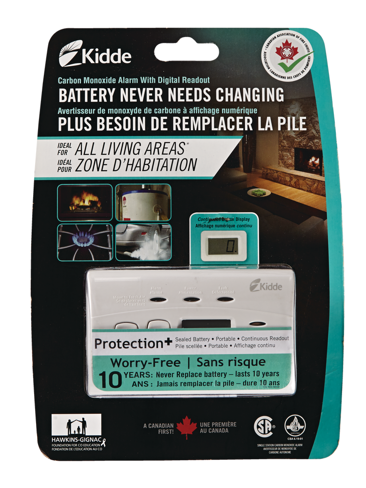 Kidde WorryFree 10Year Digital Carbon Monoxide Detector Canadian Tire