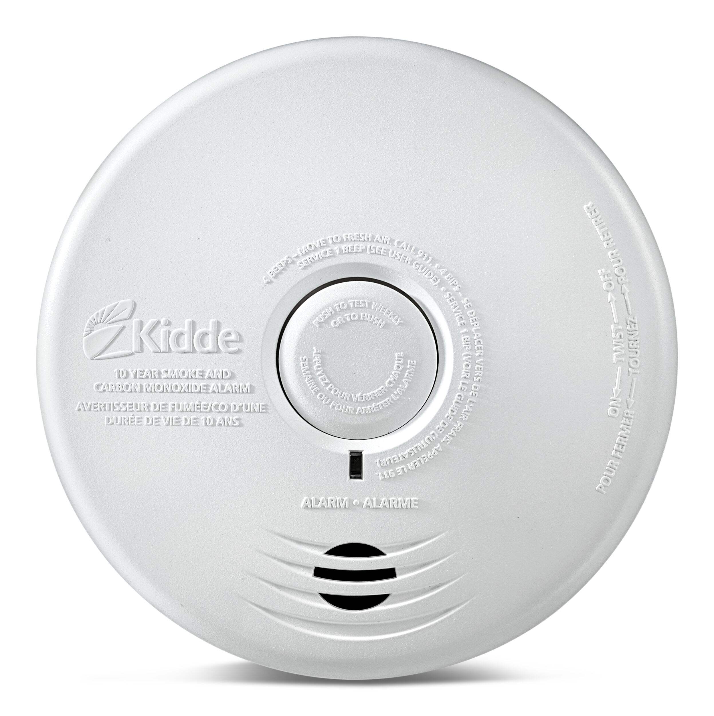 Kidde Worry-Free Smoke and Carbon Monoxide (CO) Detector With 10-Year Sealed Battery Front_Flat