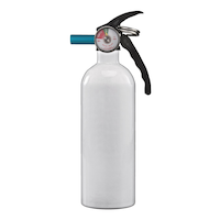 Kidde 5BC Kitchen/Garage Disposable Fire Extinguisher With Wall Mounting Brackets, 2-lb, White Front_Flat