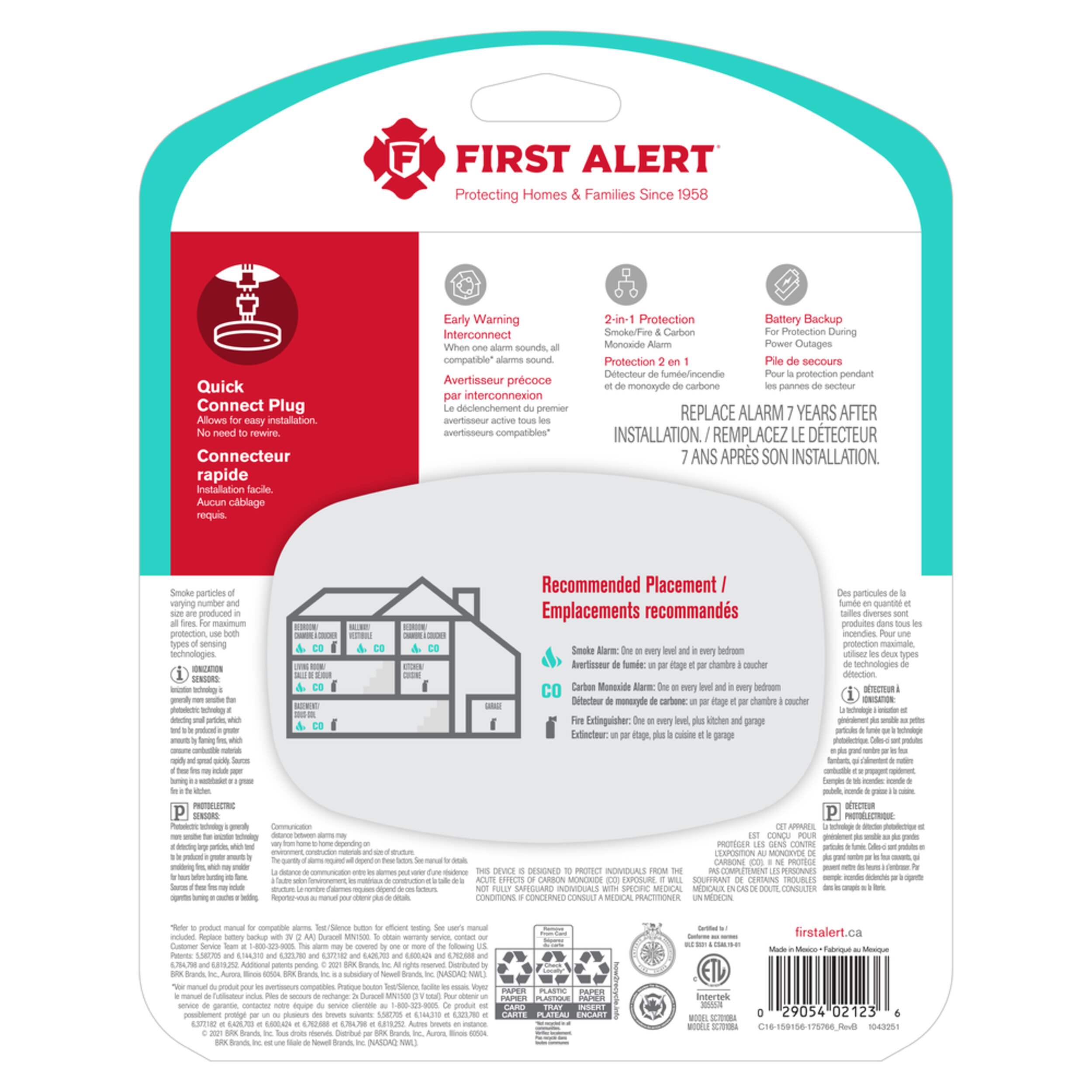 First Alert 120V Hardwired Photoelectric Smoke and Carbon Monoxide (CO ...