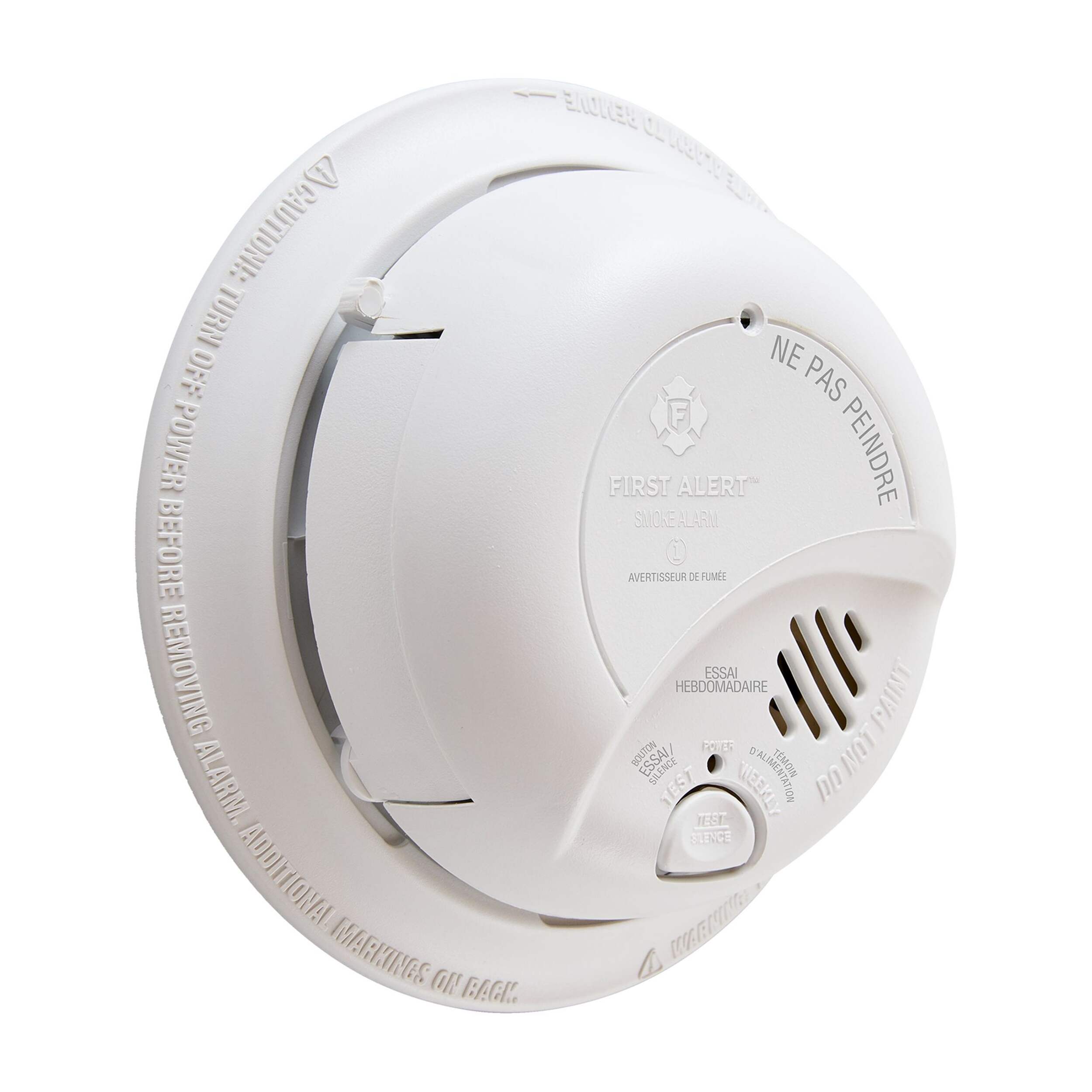 First Alert BRK Hardwired Smoke Alarms With Battery Backup, 6-pk Front_Three_Fourths_Angled_Right