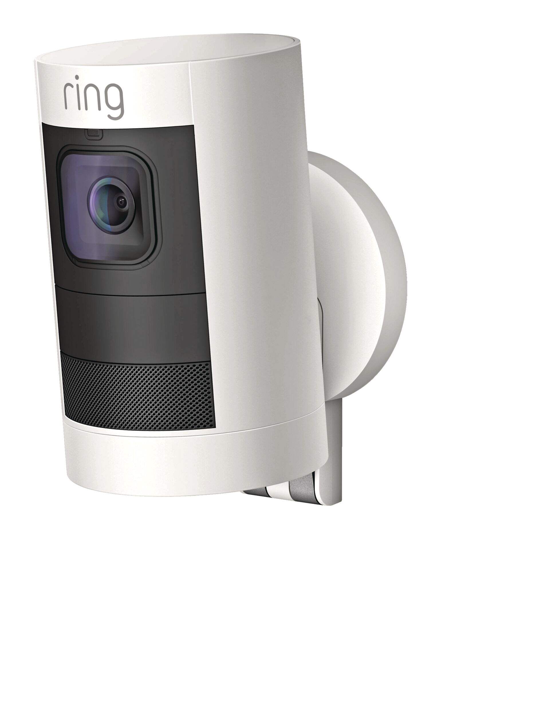 Ring Stick Up Wired Camera, White Front_Angled_Left