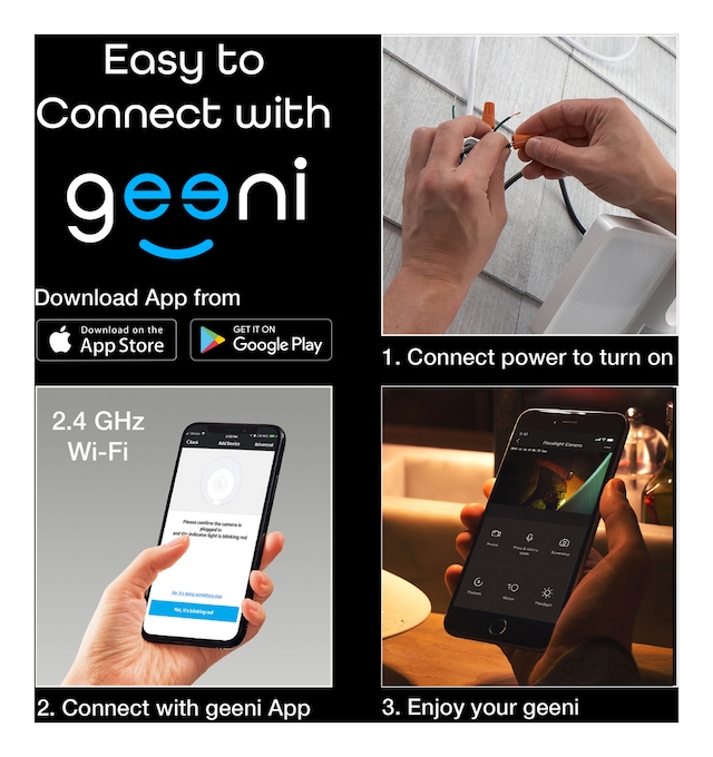 Geeni Sentry 1080p HD Smart WiFi Floodlight Security Camera, White