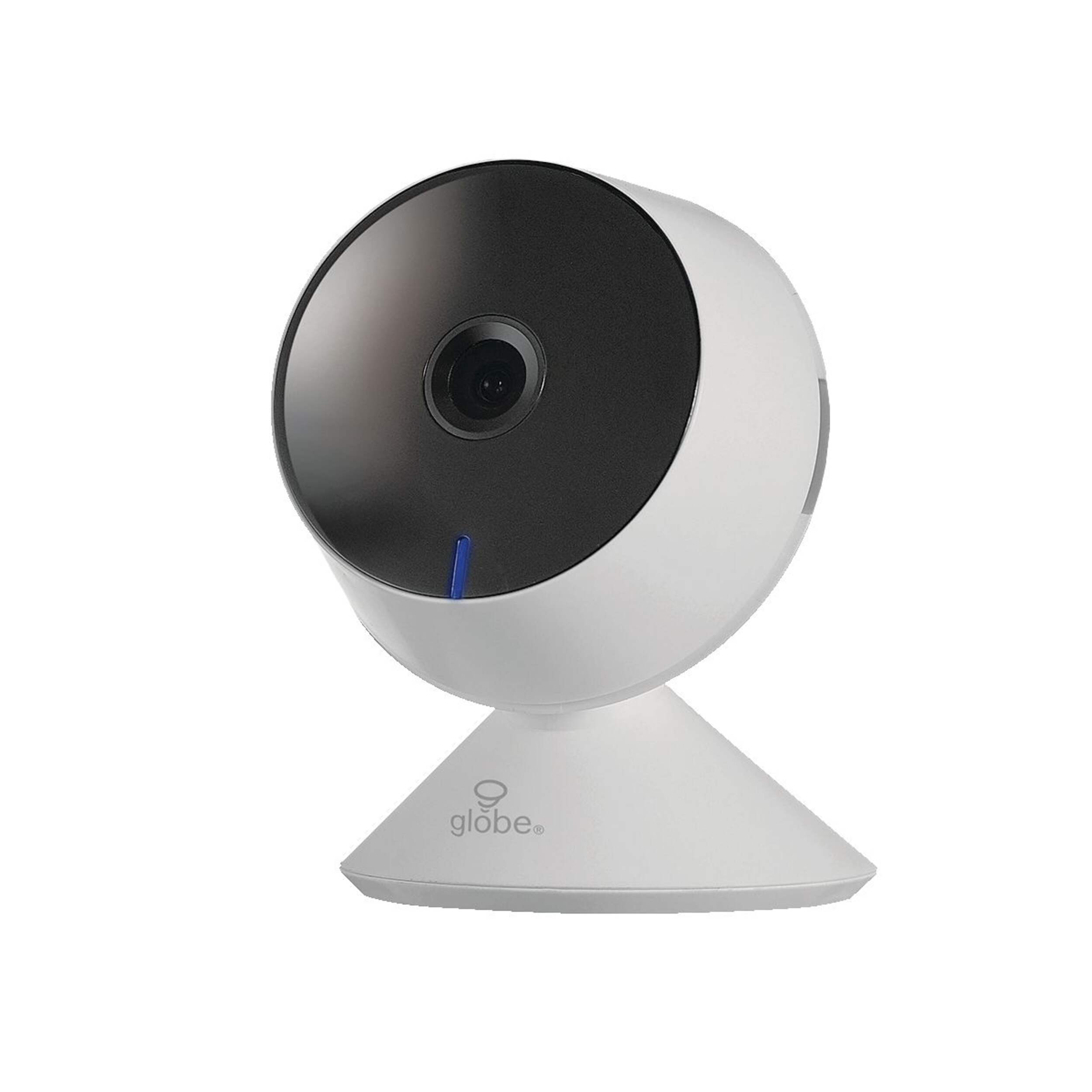 Globe 1080p Indoor Smart Wi-Fi Security Camera With Motion Detection, White Front_Three_Fourths_Angled_Left