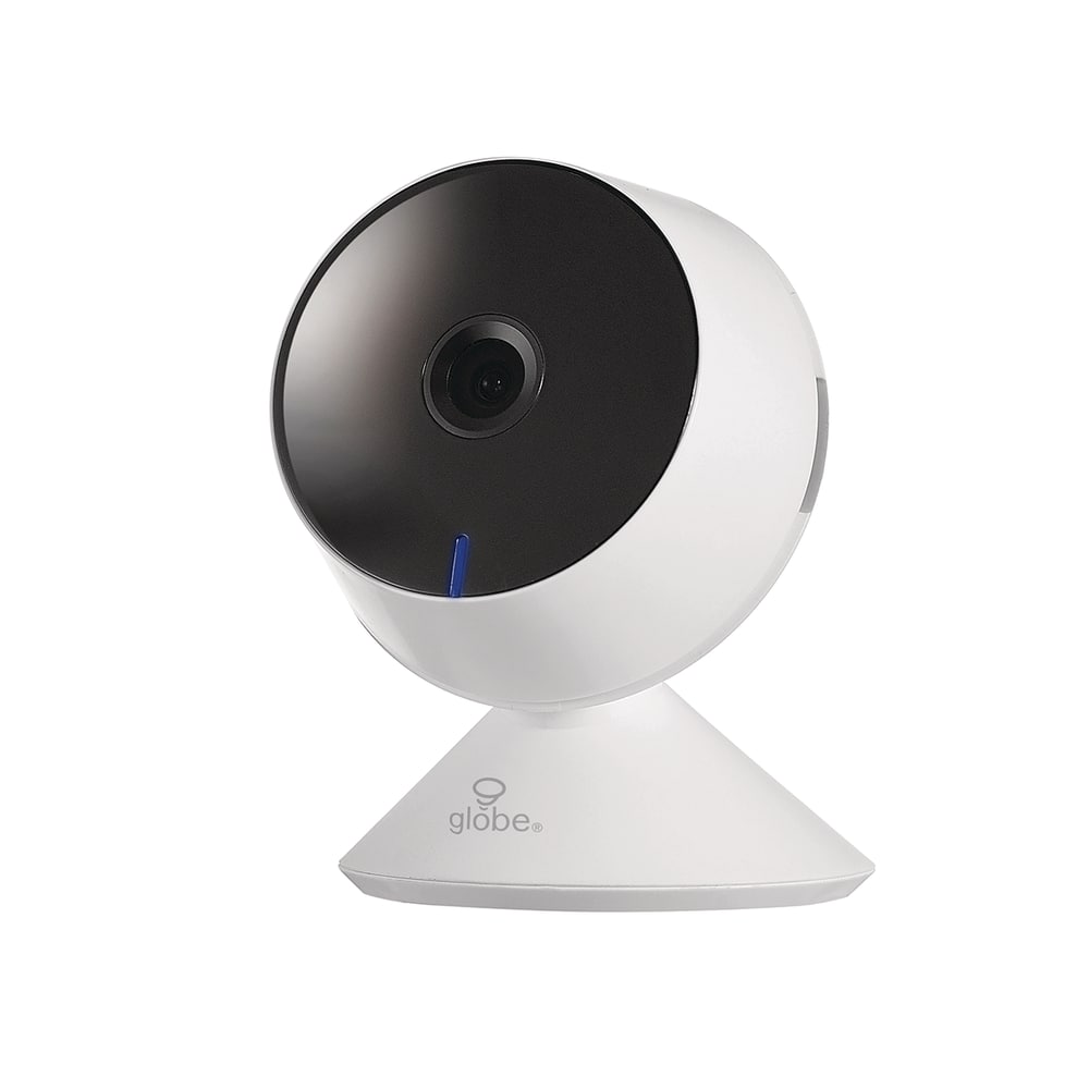 Caméra de sécurité intelligente Wi-Fi d'intérieur 1080p avec détection de  mouvement Globe, blanc