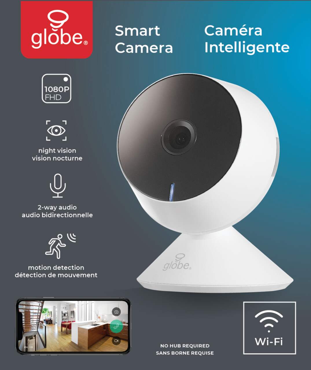 Caméra de surveillance intérieur 1080 P et vision nocturne intelligent