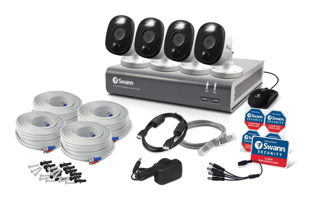 Swann 1080p HD Outdoor Security Camera With 1TB HDD Hard Drive, 4pk