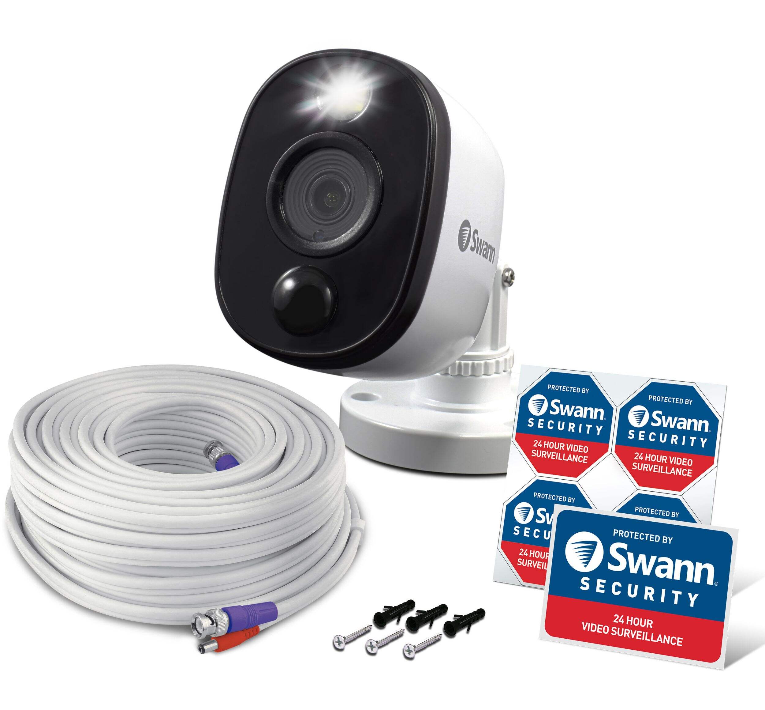 Swann 1080p HD Add-On CCTV Camera With Motion Sensor, White Composite_or_Mixed