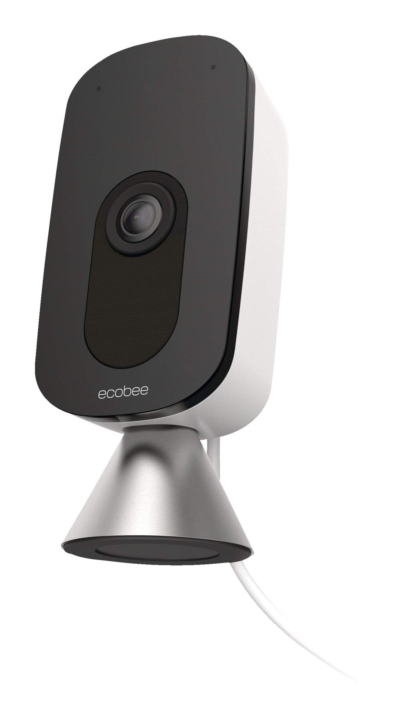 Ecobee 1080P HD SmartCamera With Voice Control, White Front_Three_Fourths_Angled_Right