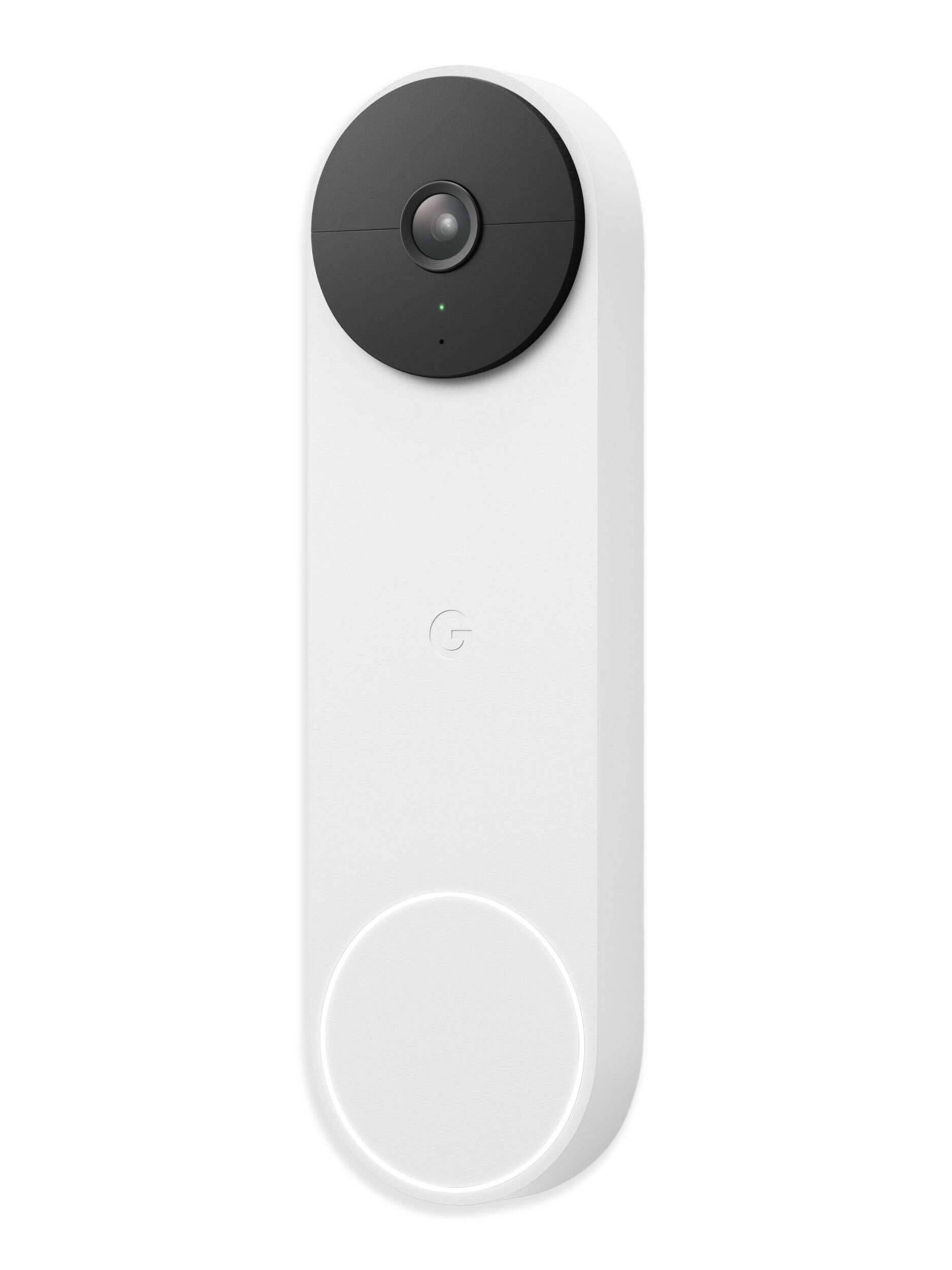 Google Nest Battery-Operated Wi-Fi Video Doorbell, White Front_Angled_Left