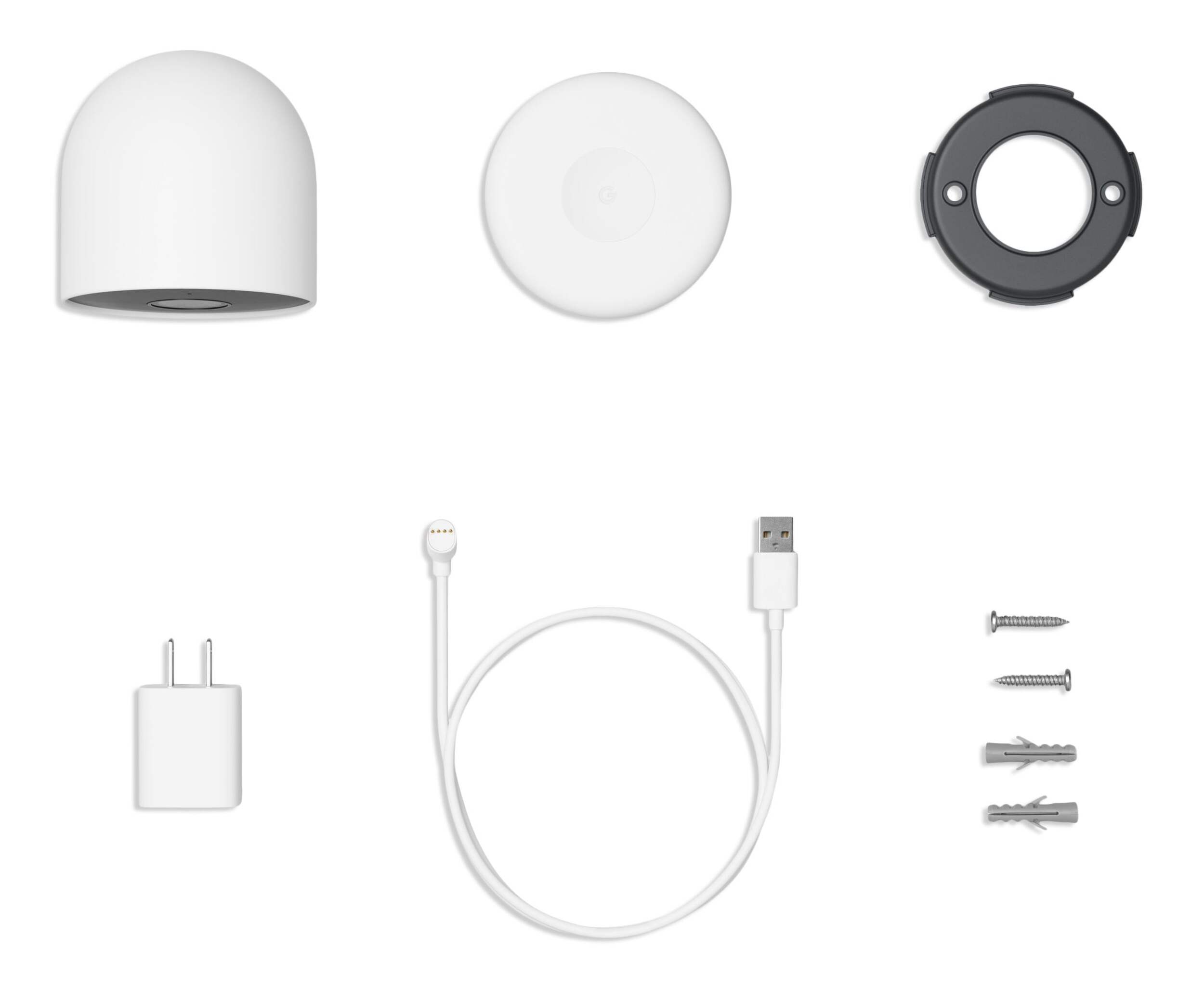 Google Nest Cam 1080p HD Battery-Powered Security Camera, White Composite_or_Mixed