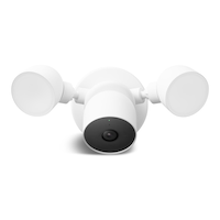 Google Nest Cam 1080p HD Security Camera with Floodlights, White Front_Flat
