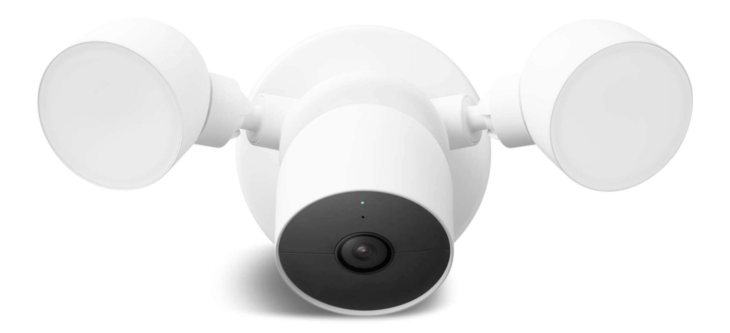 Google Nest Cam 1080p HD Security Camera with Floodlights, White Front_Flat