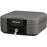 SentrySafe Medium Fire and Water-Resistant Chest Safe Box With Key Lock, 8-L, Black Front_Angled_Left