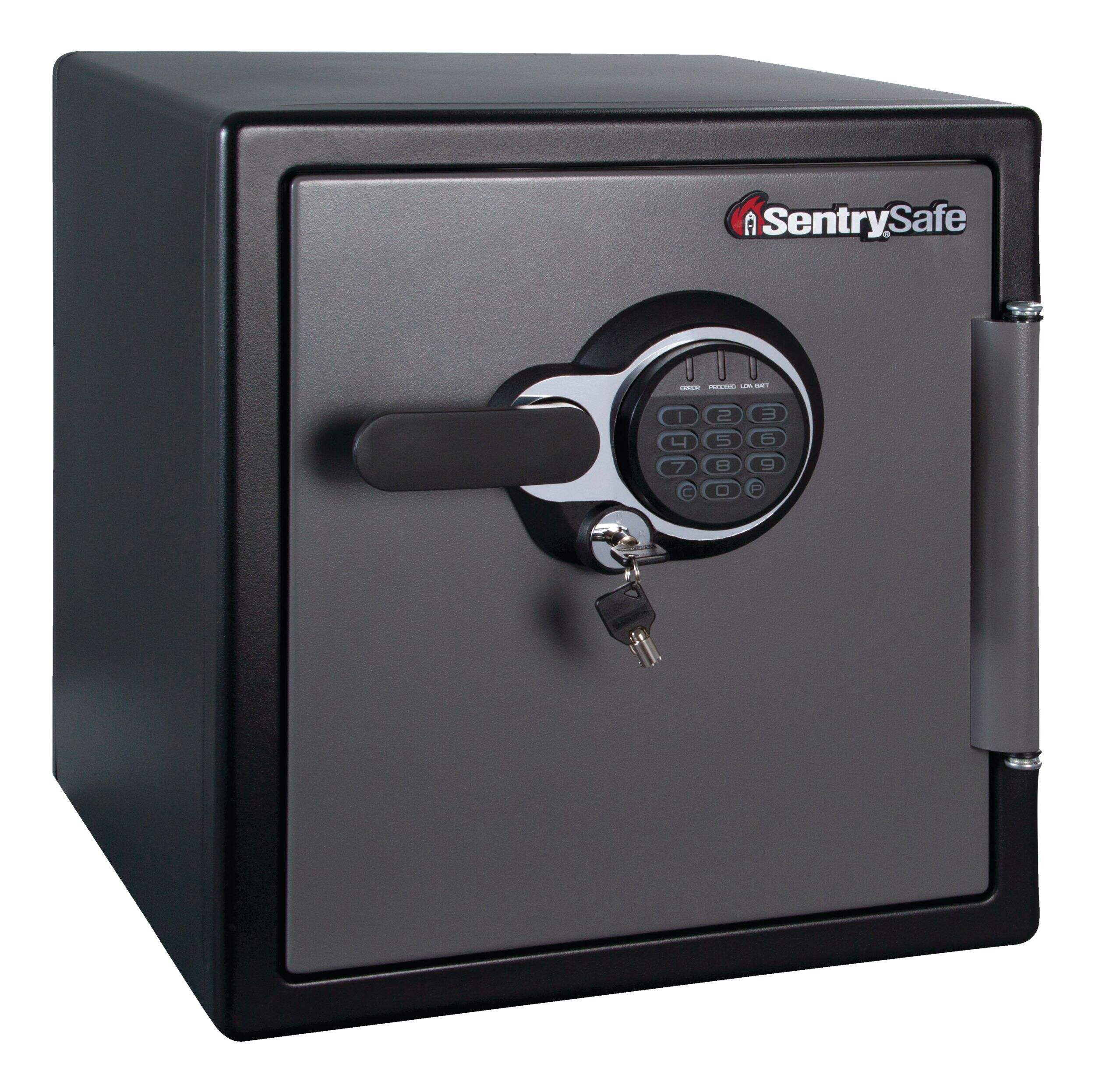 SentrySafe Extra-Large Steel Security Fire Safe Box With Digital Keypad, 34.8-L, Black Front_Three_Fourths_Angled_Right
