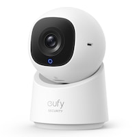 Eufy C220 2K Full HD Smart Wireless Wi-Fi Indoor Security Camera w/ Smart AI, White Front_Three_Fourths_Angled_Left