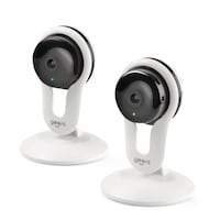 Caméra de sécurité intelligente Wi-Fi 1080p Geeni Aware pour l'intérieur avec audio 2 voies et vision nocturne, blanc, paq. 2