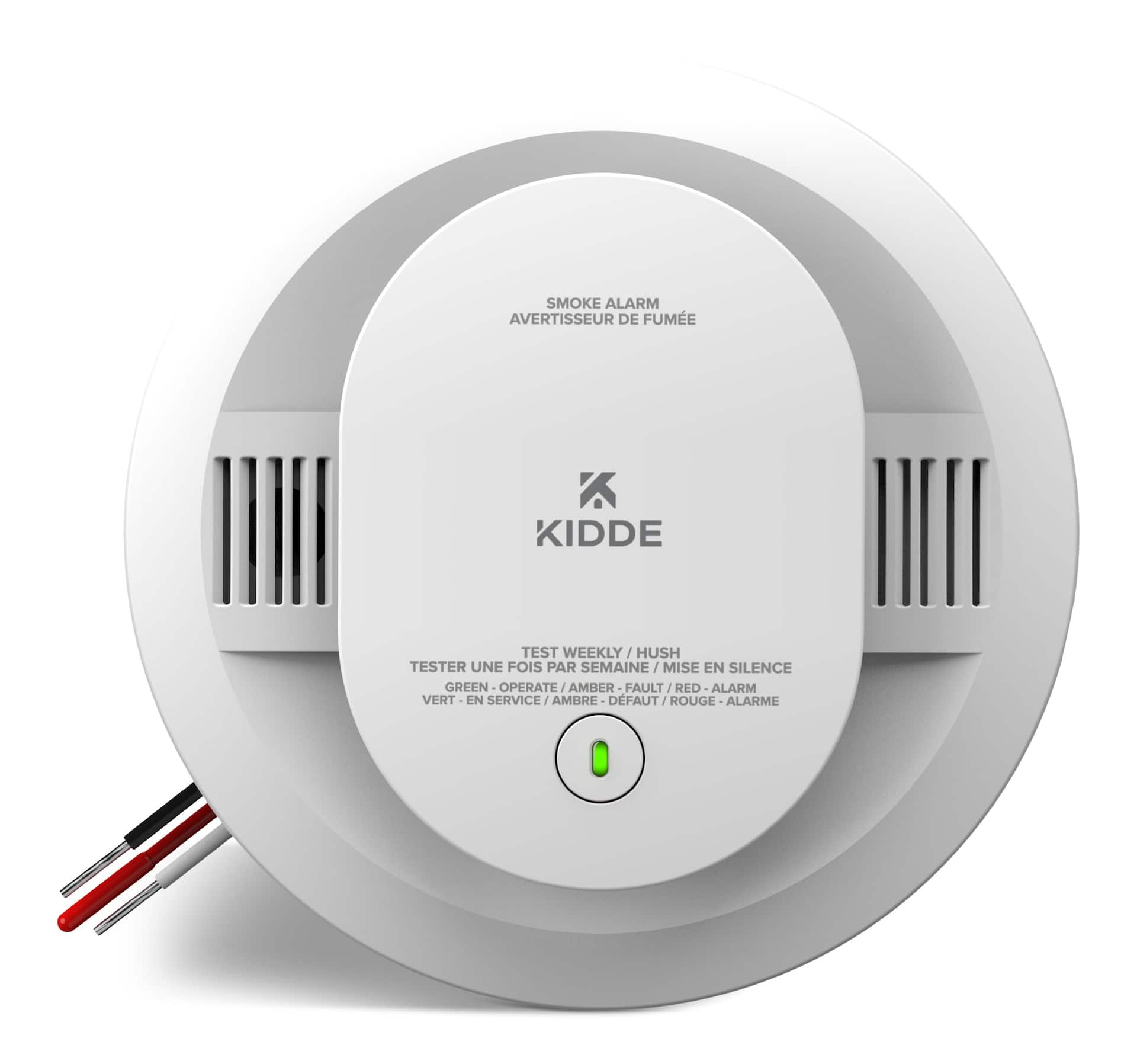 Kidde 120V Hardwired Smoke Alarm with Battery Back-Up & Hush Button ...