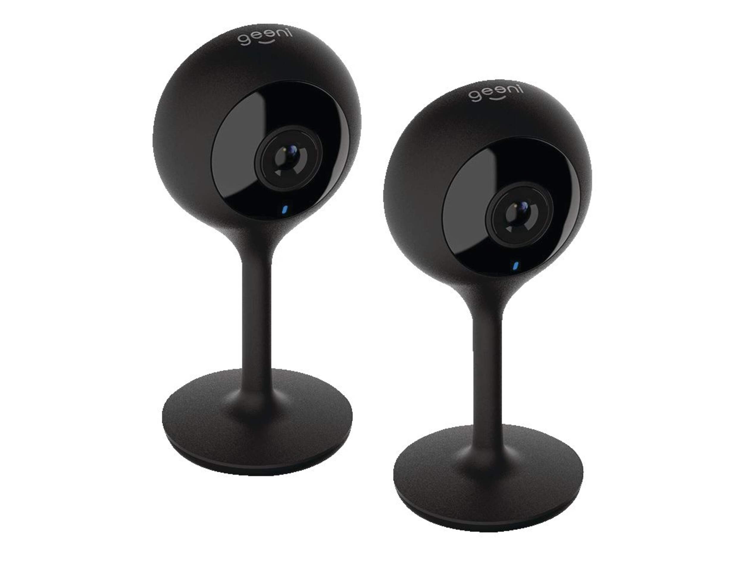 Geeni Look 720p HD Indoor Smart Home Security Camera System, 2-pk, White Front_Angled_Right