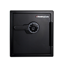 SentrySafe Fire and Water-Resistant Chest Safe Box With Combination Lock, 35-L, Black Front_Flat