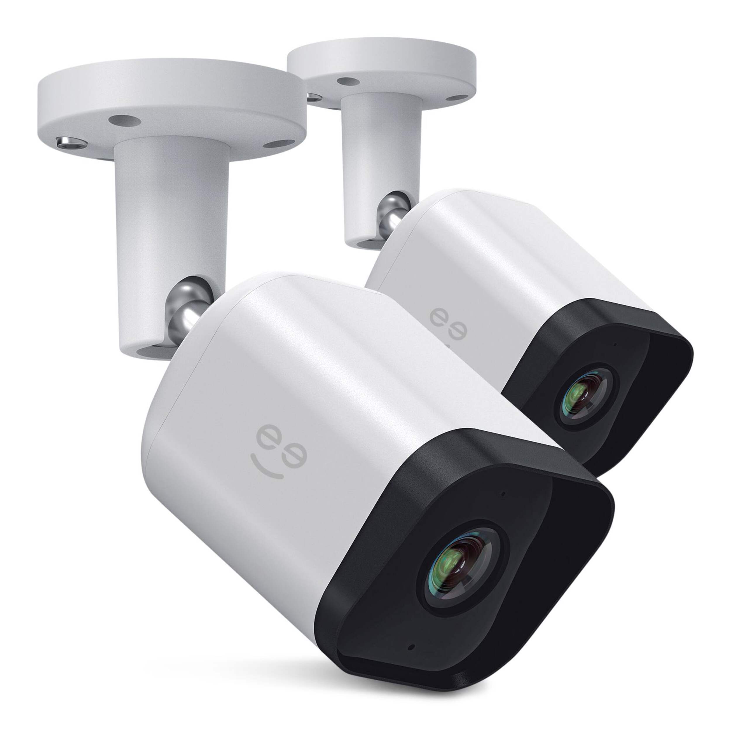 Geeni Hawk 3 1080p Smart Wi-Fi Outdoor Security Camera, 2-pk, White Front_Angled_Right