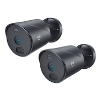 Geeni Vantage 1080p HD Smart Outdoor Security Camera with 2-Way Audio & Night Vision, Black, 2-pk Front_Angled_Left
