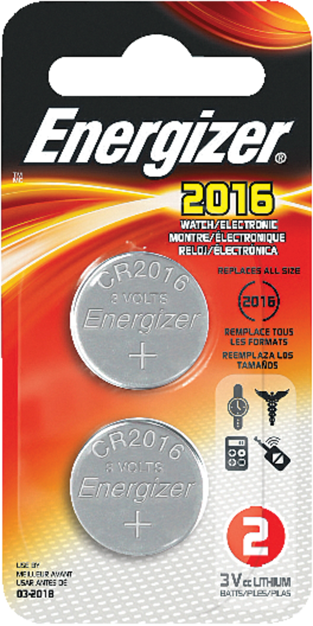 Piles boutons au lithium CR2016 3V/3 volts Energizer pour montres et  appareils électroniques, paq. 2