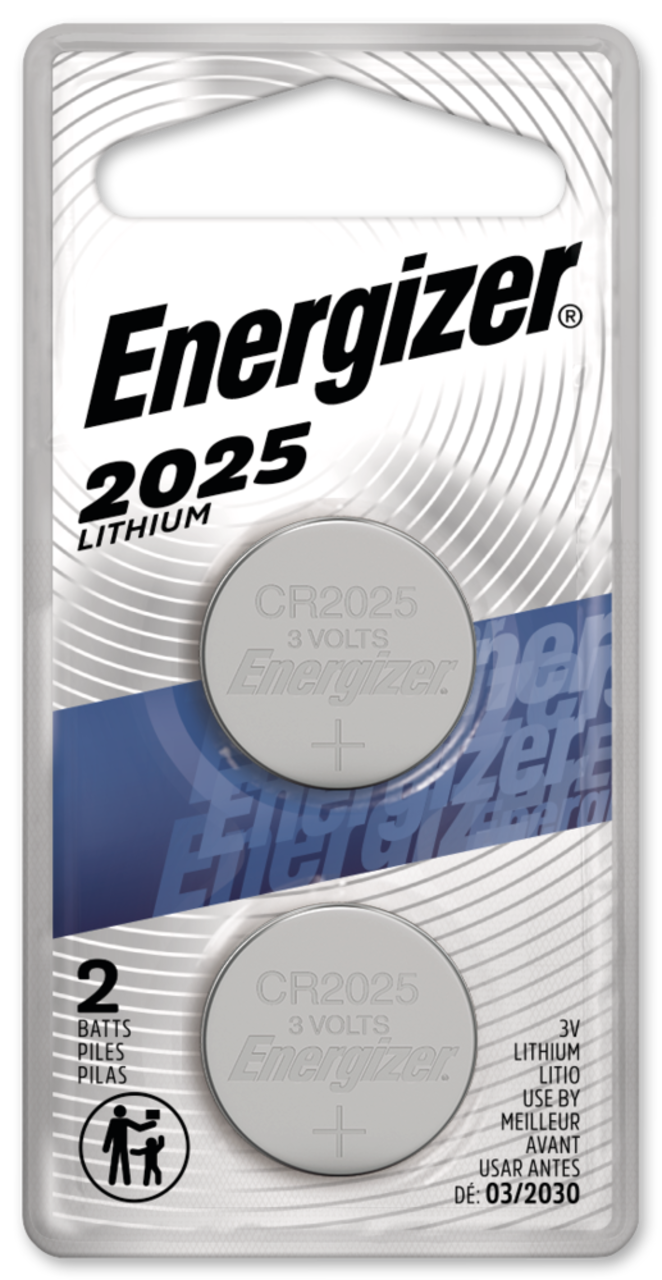 Energizer 2-pk CR2025 3V / 3 Volt Lithium Coin Cell Batteries