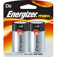 Energizer Max Alkaline D Batteries, 2-pk