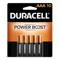 Duracell Coppertop AAA Alkaline Batteries, All Purpose, 10-pk Front_Flat