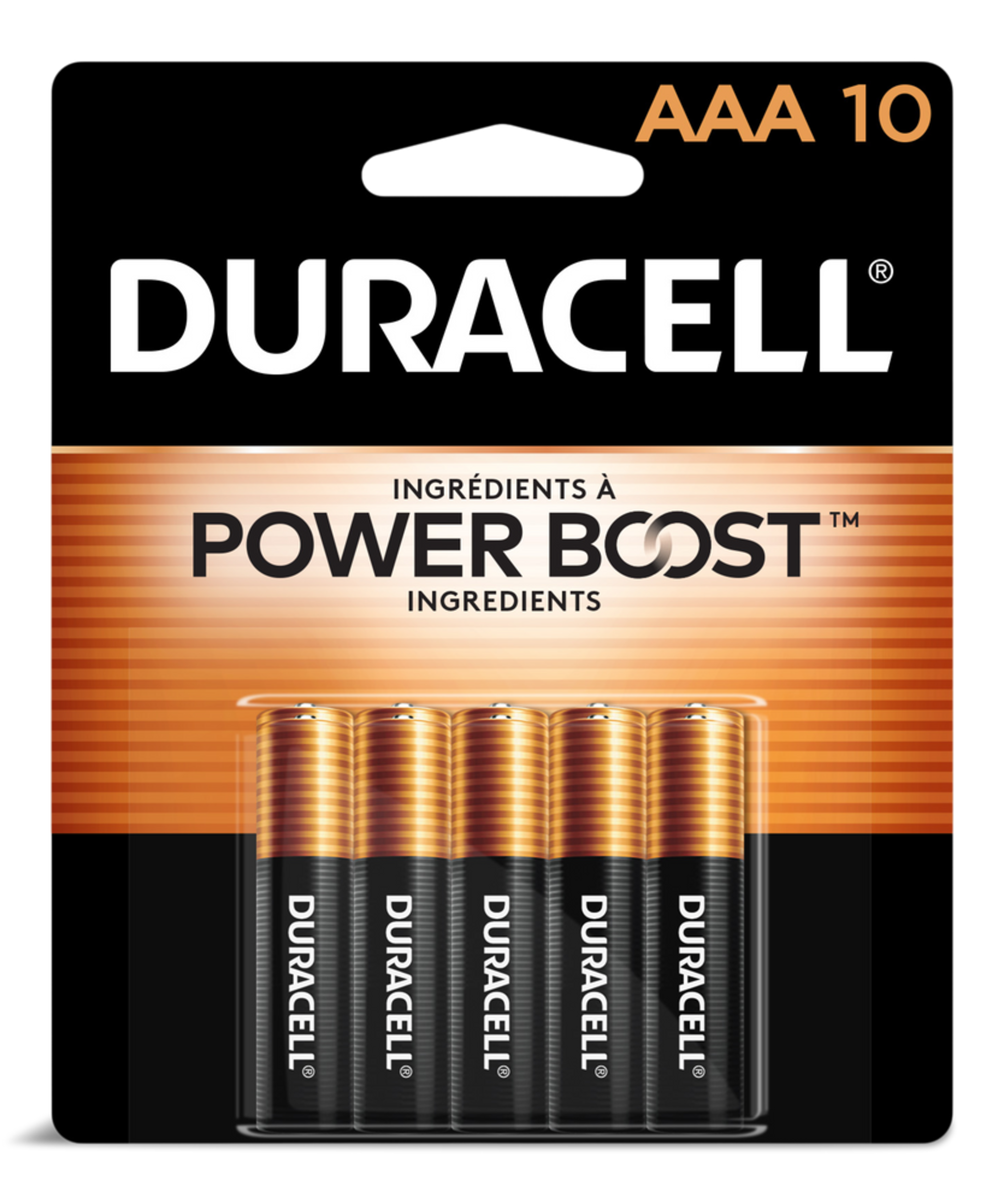 Duracell Coppertop AAA Alkaline Batteries, All Purpose, 10-pk Front_Flat