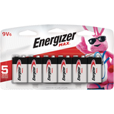 Energizer Max 6-pk 9V / 9 Volt Alkaline Batteries, Long Lasting, All Purpose Front_Flat