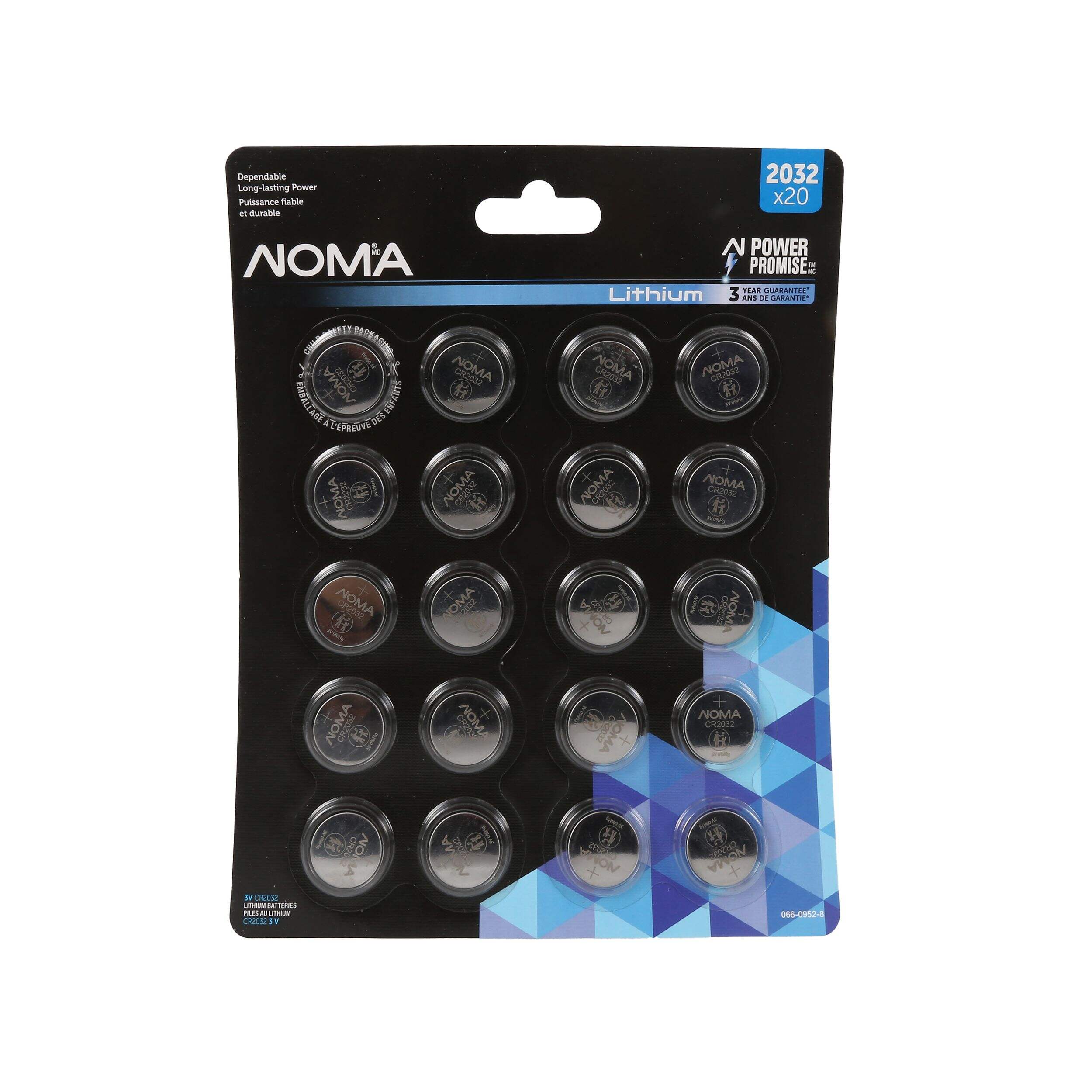 Piles bouton NOMA CR2032, paq. 20 Front_Flat