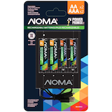 Noma AA+AAA Ni-MH Rechargeable Batteries and Charger, 2-pk Front_Flat