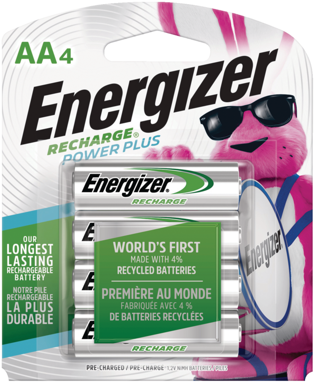 Energizer NH15BP-4 4-pk AA 2300 mAh NiMH Rechargeable Batteries,  Pre-Charged, All Purpose