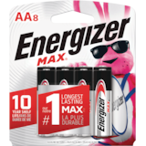Energizer Max 8-pk AA Alkaline Batteries, Long Lasting, All Purpose Front_Flat
