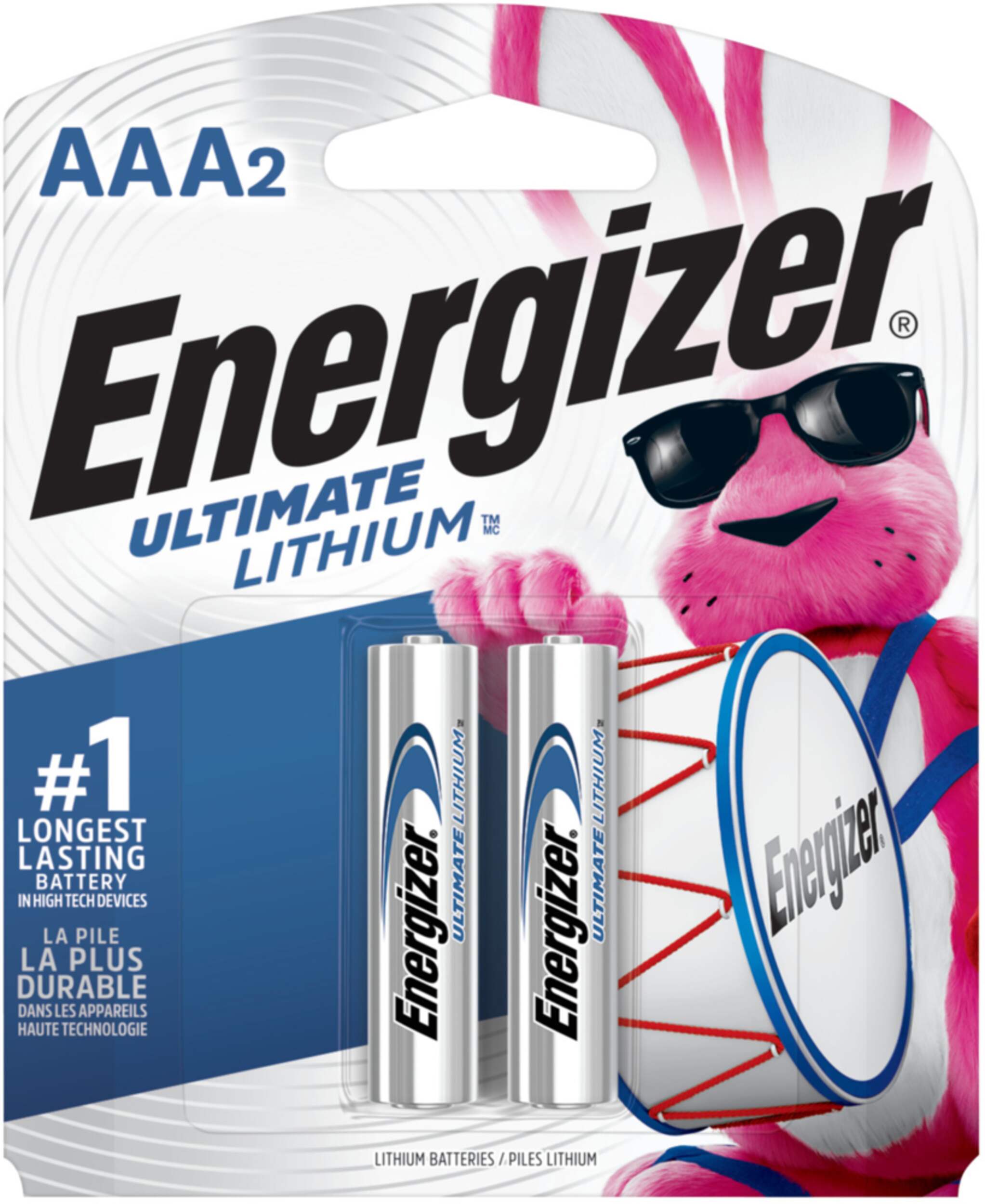 Energizer Lithium AAA Batteries, 2-pk Front_Flat
