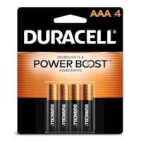 Duracell Coppertop AAA Batteries, Alkaline, 4-pk Front_Flat