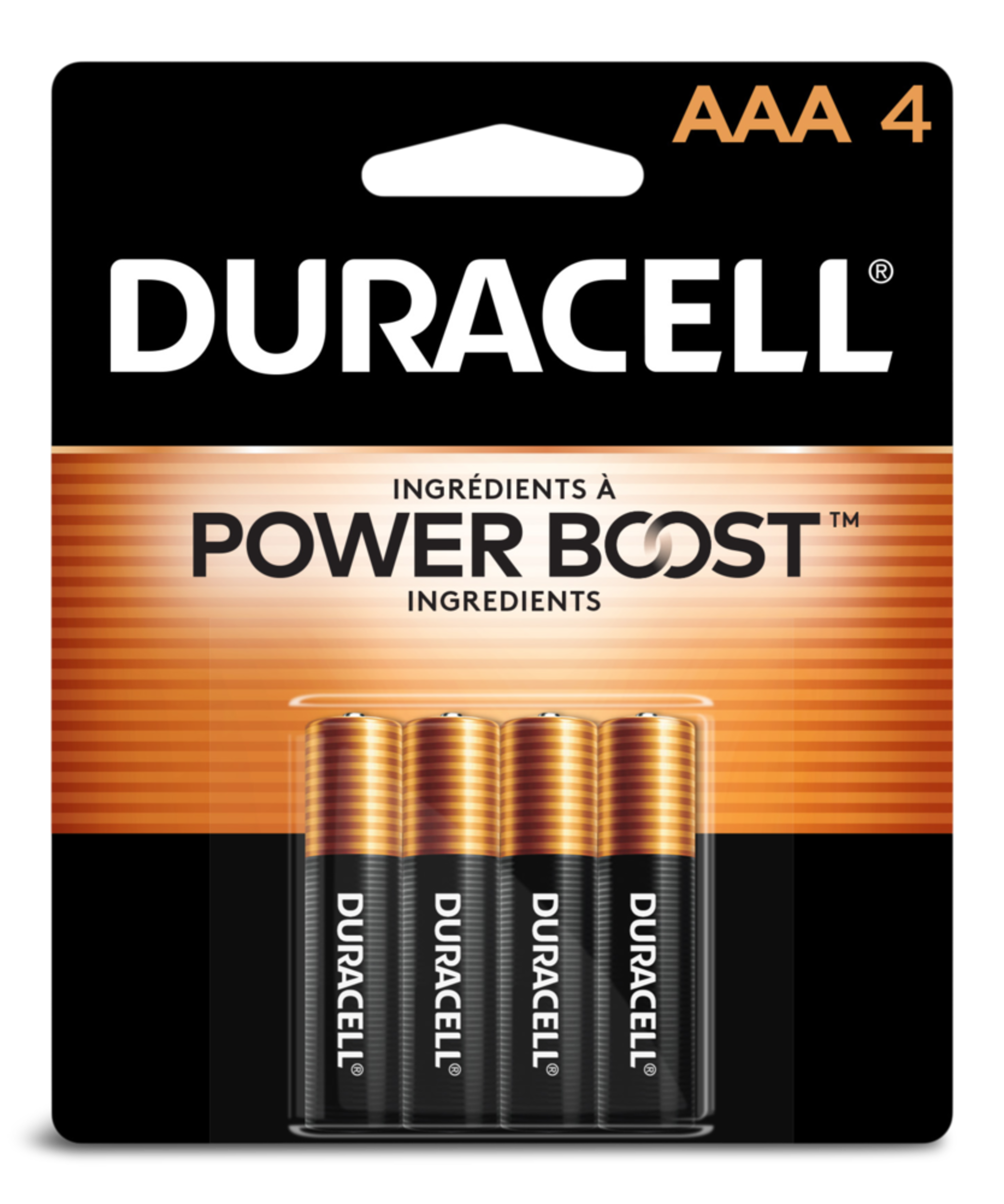 Duracell Coppertop AAA Batteries, Alkaline, 4-pk Front_Flat