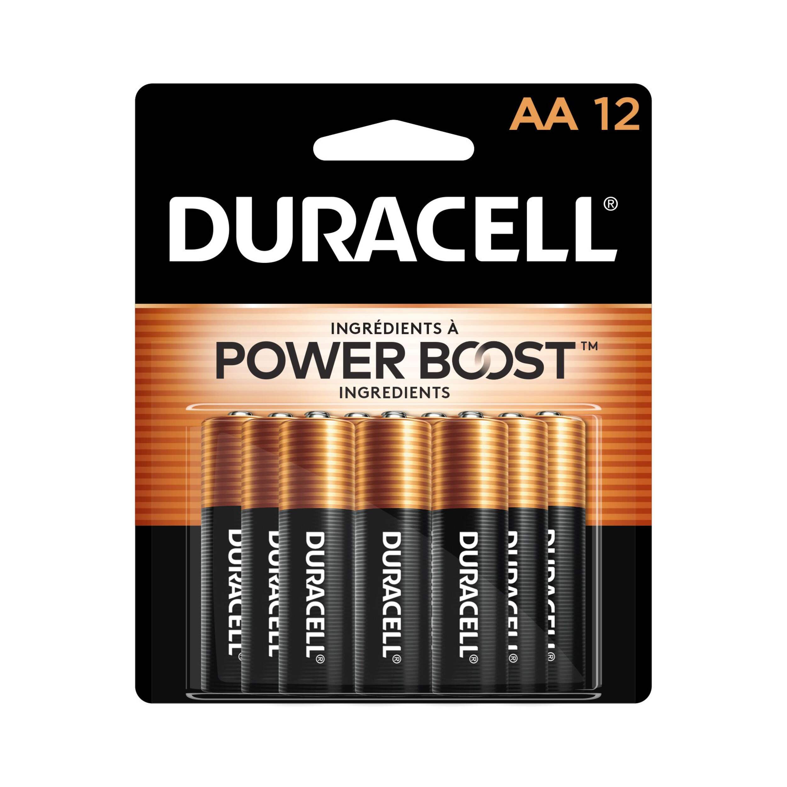 Duracell Coppertop AA Alkaline Batteries, All Purpose, 12-pk Front_Flat