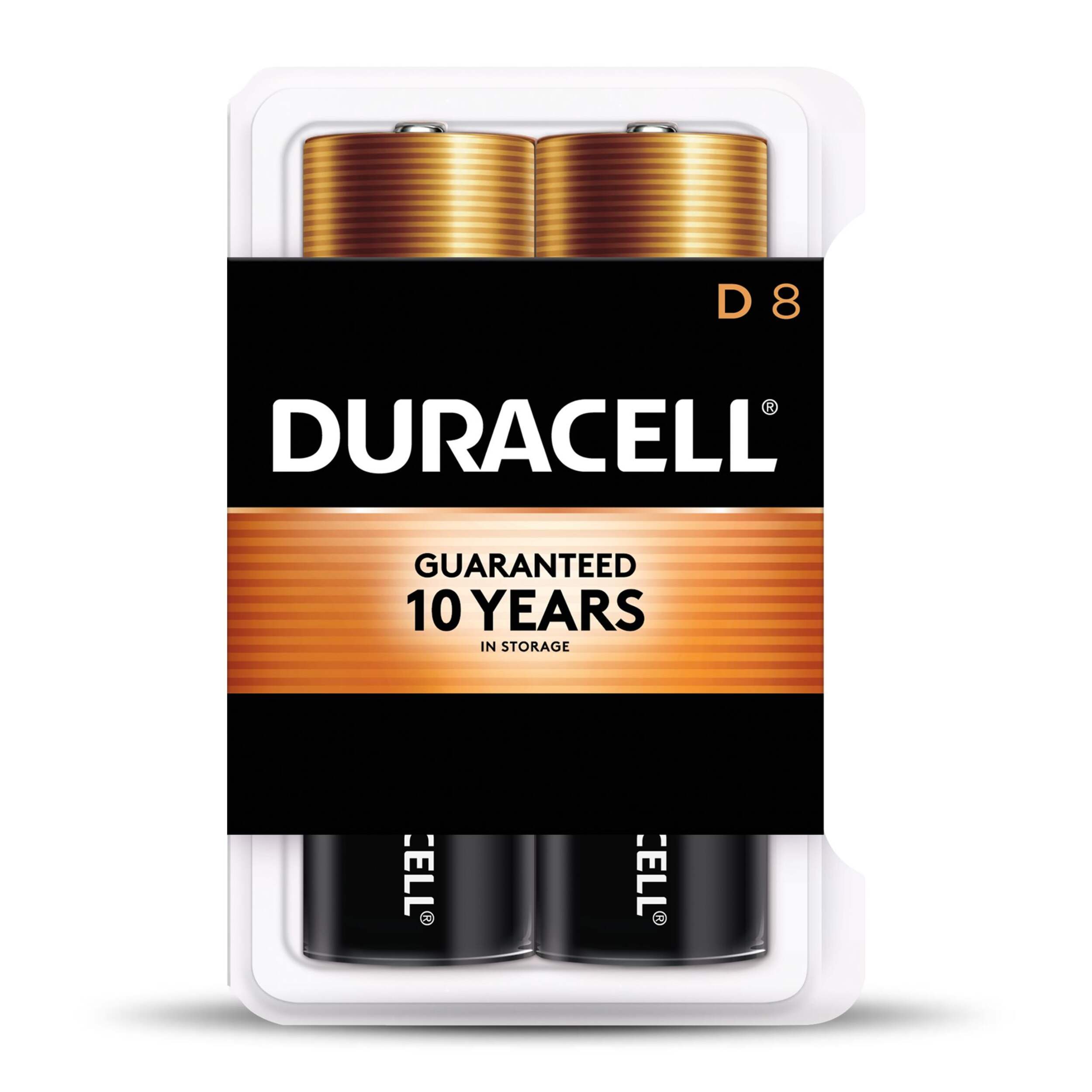 Duracell Coppertop D Alkaline Batteries, All Purpose, 8-pk Front_Flat
