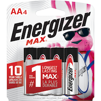 Energizer Max 4-pk AA Alkaline Batteries, Long Lasting, All Purpose