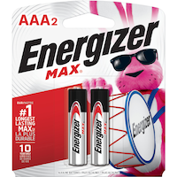 Energizer Max 2-pk AAA Alkaline Batteries, Long Lasting, All Purpose